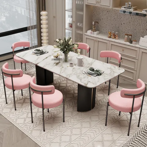 Miniatura 16 de Silla de escritorio sin ruedas, silla decorativa cómoda para sala de estar, comedor, dormitorio, oficina en casa, moderna de mediados de siglo
