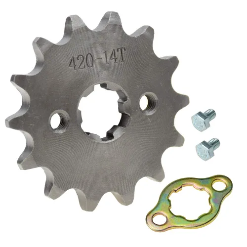 Miniatura 5 de HIAORS 420 14T 17mm Piñones de Motor Delantero para Motocicleta para 50cc 70cc 110cc 125cc 140cc 160cc Z50 CT70 Speed Mini Bike TaoTao Roketa