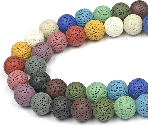 Miniatura 25 de MJDCB Cuentas sueltas redondas de jade rojo natural para hacer joyas, pulseras y collares DIY (6mm)