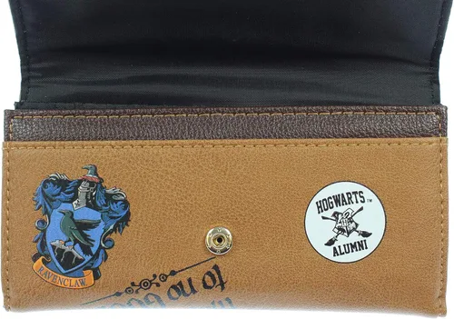 Miniatura 5 de Harry Potter Hogwarts - Cartera triple con cierre a presión inspirada en el maletero escolar, Marrón, talla única