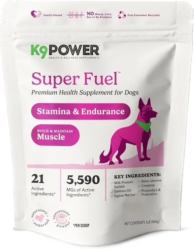 K9Power Super Fuel – Constructor muscular para perros de trabajo, rendimiento y deportivos – Aumenta la resistencia, la recuperación y el apoyo