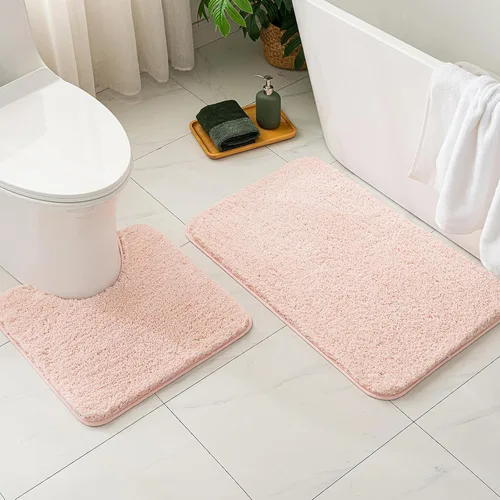 Miniatura 67 de MIULEE Juego de 2 alfombras de baño antideslizantes peludas extra gruesas y suaves, alfombrillas de baño de microfibra suave absorbente de agua