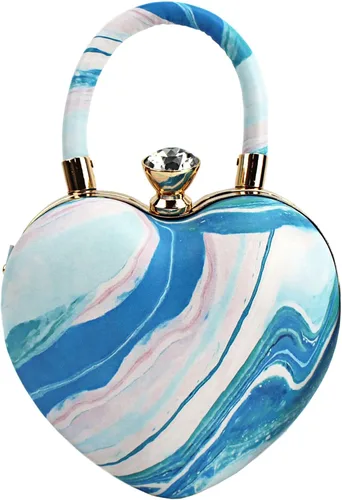 Mily - Bolso de mano con forma de corazón, bolso de hombro tipo mensajero, bolso de noche