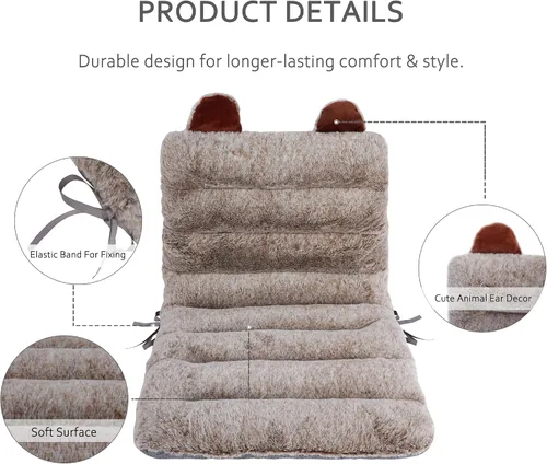 Miniatura 3 de ELFJOY Cojín para Silla de Oficina 85cm Cojín para Silla de Escritorio Cojín de Asiento con Soporte Lumbar Cojín de Reposo con Banda de Fijación