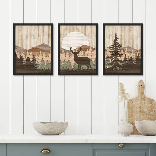Miniatura 2 de SIGNWIN Póster enmarcado Joshua Tree Desert Landscape Cactus, Naturaleza silvestre, ilustraciones modernas, arte decorativo, floral, botánico