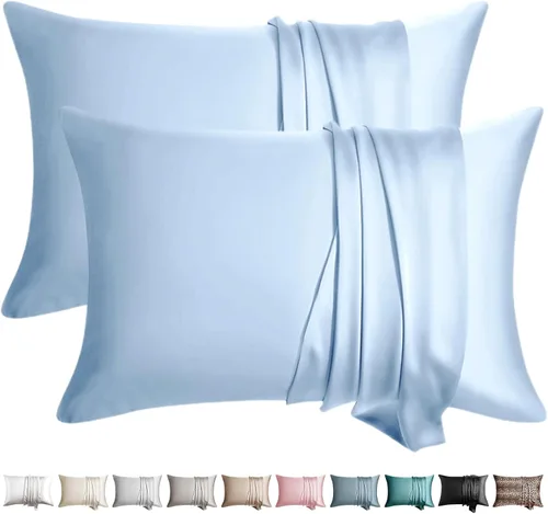 Miniatura 9 de Fundas de almohada de seda 100% 2 unidades, tamaño estándar, seda de morera para cabello y piel, juego de 2, seda de grado superior 6A, suave, Negro
