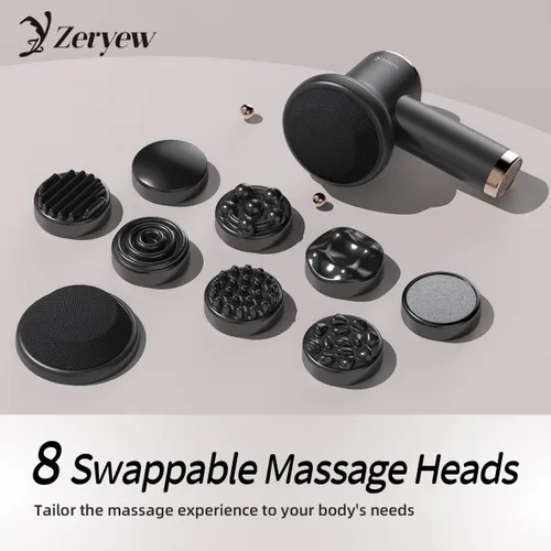 Miniatura 6 de ZY ZERYEW Masajeador inalámbrico para celulitis, herramienta de drenaje linfático de mano, mini máquina de esculpir el cuerpo con 9 velocidades y 8