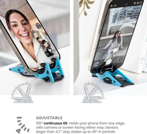 Miniatura 3 de GEOMETRICAL Trípode de bolsillo PROv2 - Soporte tamaño tarjeta, para iPhone, kit universal azul alienígena