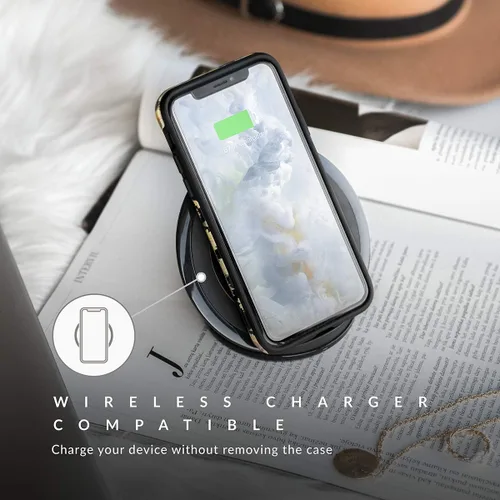 Miniatura 6 de BURGA - Funda compatible con iPhone 12, apta para carga inalámbrica, carcasa rígida híbrida de 2 capas + funda de silicona, resistente, ajuste
