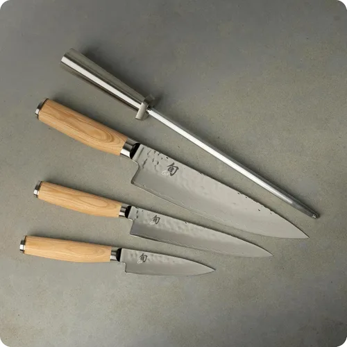 Miniatura 3 de Shun Premier Blonde - Juego de 5 bloques de iniciación de 5 piezas, incluye chef de 8 pulgadas, pelado de 4 pulgadas, cuchillos utilitarios de 6.5