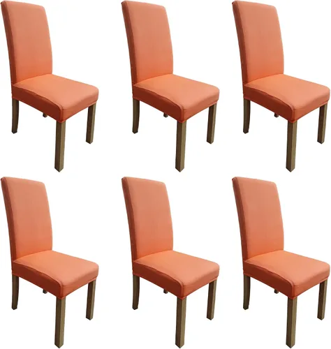 Miniatura 6 de Funda protectora de tela de elastano elástica extraíble y lavable para silla de comedor (color aguamarina, 6)