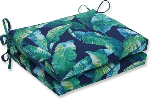 Miniatura 11 de Pillow Perfect Cojines de asiento de esquina cuadrados para exteriores e interiores, 16 x 18.5 pulgadas, selva verde con hojas exuberantes, 2 Selva