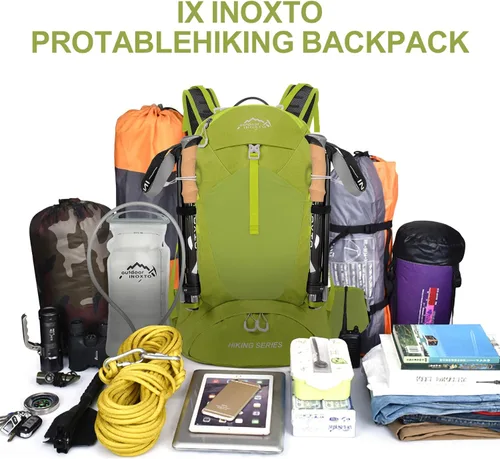 Miniatura 5 de IX INOXTO Mochila de senderismo, 26L/40L, impermeable, con bolsa de agua de 3 litros y cubierta para lluvia, mochila ligera de viaje para campamento