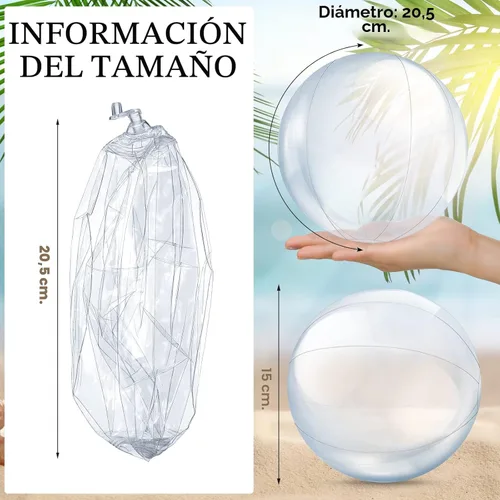 Miniatura 4 de Yinder 24 piezas de bola de playa inflable de 6 pulgadas, bola flotante de piscina bajo el mar, decoraciones de fiesta, burbuja, océano, juguetes