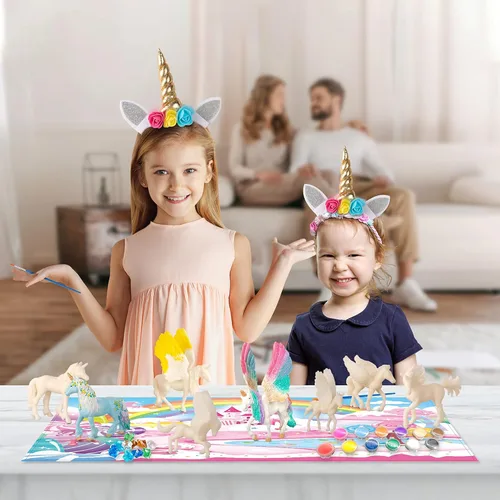 Miniatura 5 de Kit de pintura de unicornio de lujo para niñas, con certificación STEM para niñas de 4 a 6 años en adelante, pinta tus propias artes y manualidades