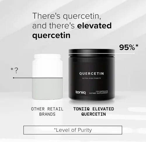Miniatura 4 de Toniiq Cápsulas de quercetina de ultra alta pureza - 95%+ altamente purificadas y biodisponibles - 1000 mg por porción - 120 cápsulas de suplemento