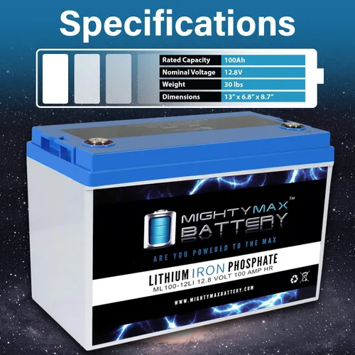 Miniatura 3 de Mighty Max Battery 12V 100AH Batería de litio de reemplazo para paneles solares fotovoltaicos Renogy
