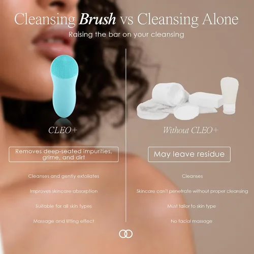 Miniatura 8 de Cleo+ Cepillo de limpieza facial sónico de Project E Beauty Limpieza diaria Exfoliante suave Limpiador facial portátil inalámbrico Cepillo