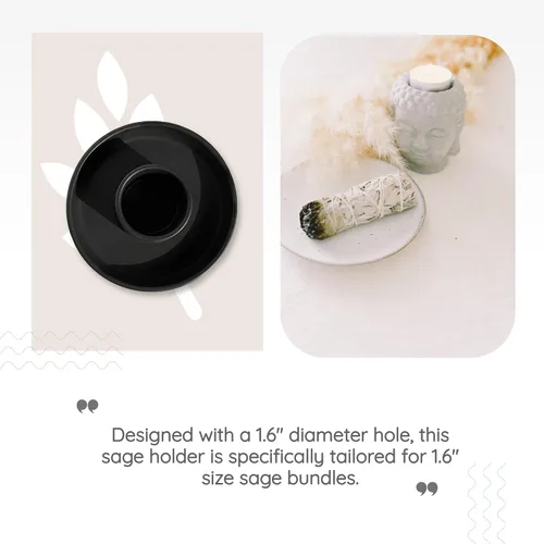 Miniatura 3 de Soporte de salvia – Diámetro del agujero del soporte de 1.6 pulgadas – Soporte de incienso de cerámica, cuenco para manchas, soporte de salvia