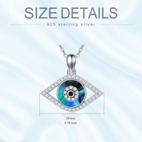 Miniatura 6 de PEIMKO Collar con dije de ojo turco de plata de ley 925, joyería de protección griega para mujer