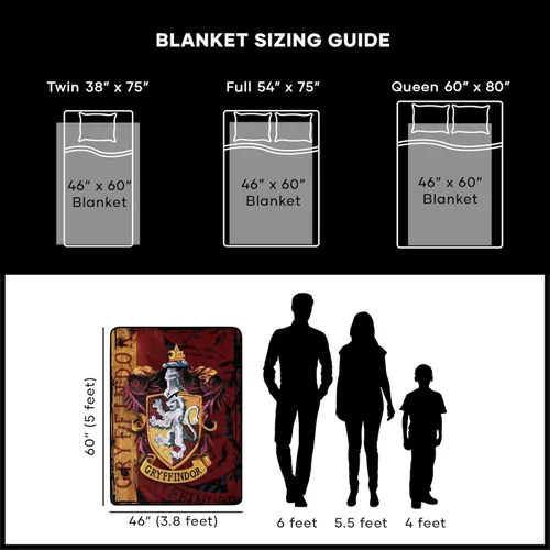 Miniatura 8 de Northwest Manta de micro Raschel de Harry Potter, ligera y transpirable para sofá, acogedora para todas las estaciones, 46 x 60 pulgadas, bandera