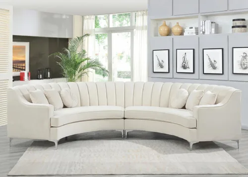 Legend Vansen L - Sofá de terciopelo semicircular de 141.34 pulgadas, sofá seccional curvado de gran tamaño para sala de estar, oficina, apartamento