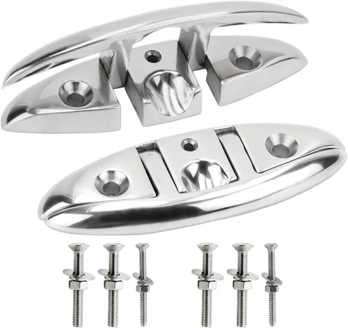 Tacos de Barco Laorde 5" 6 pulgadas de Acero Inoxidable 316 Tacos Plegables de Grado Marino Taco de Cuerda Abatible Taco de Muelle para Barco, Kayak