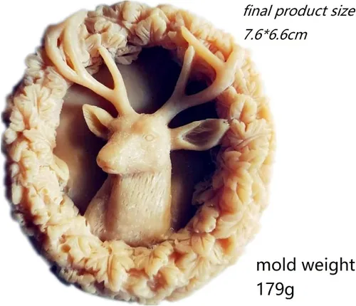 Miniatura 5 de Molde de jabón animal de silicona para ciervos - forma redonda para decoración de velas y pasteles