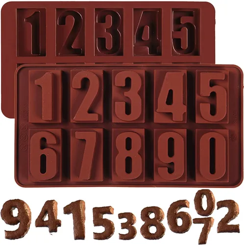 Miniatura 4 de Molde de silicona para chocolate con letras, 2 moldes de silicona antiadherentes, perfectos para decoración de pasteles, fiesta de cumpleaños