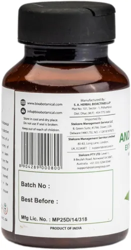 Miniatura 3 de bixa BOTANICAL Andrographis (Kalmegh) Cápsulas vegetales naturales ayurvédicas (450 mg) 60 unidades (paquete de 1)