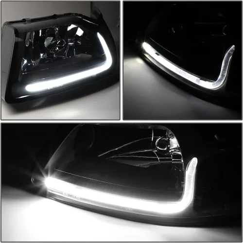 Miniatura 3 de Repuestos LED DRL de faros delanteros y traseros DNA Motoring, luces de repuesto, Negro Claro
