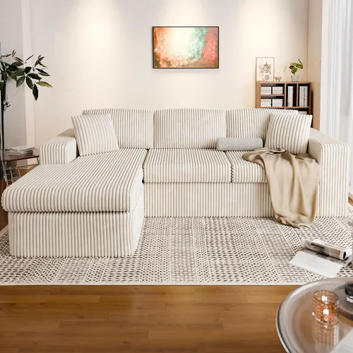 Miniatura 3 de Vongrasig Sofá modular sin hueso de 105 pulgadas para sala de estar, sofás modulares con diván en forma de L, cómodo sofá nube de espuma