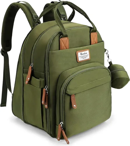 RUVALINO Mochila para Pañales - Bolsa de Bebé Expandible con hasta 50% Más de Capacidad - Bolsa de Artículos Esenciales para Bebé con Cambiador,