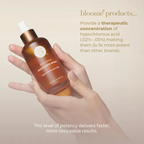 Miniatura 5 de Bloome - Spray de ácido hipocloroso para rostro y piel 0.05 por ciento HOCl – Bruma facial para acné, enrojecimiento, eccema y piercing post-cuidado