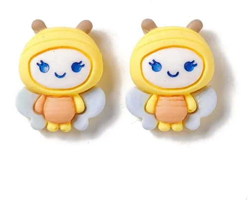 Miniatura 9 de Ipotkitt 100 dijes de resina opaca con diseño de flores, abejas y mariposas, con parte trasera plana, para álbumes de recortes, accesorios