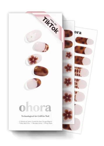 Miniatura 19 de ohora Tiras de uñas de gel semicuradas (N Snatched), azul, estampadas, funcionan con cualquier lámpara UV/LED, calidad de salón, larga duración, N