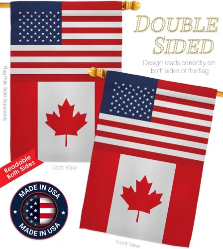 Miniatura 3 de Bandera de la Amistad de la Copa Mundial de Canadá y Estados Unidos, asta de bandera de arte de pared para exteriores, decoración al aire libre