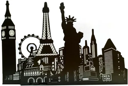 Miniatura 9 de Famoso monumento de Europa y América, sujetalibros decorativos de metal de hierro, organizador de libros para biblioteca, escuela, oficina, hogar