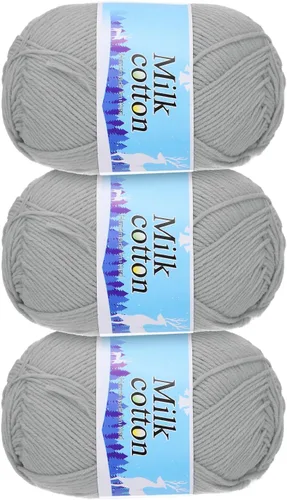 Miniatura 12 de Hilo de algodón, 60 % algodón y 40 % fibras acrílicas, hilo suave para tejer a mano, para manualidades, manualidades, proyectos de tejer, decoración