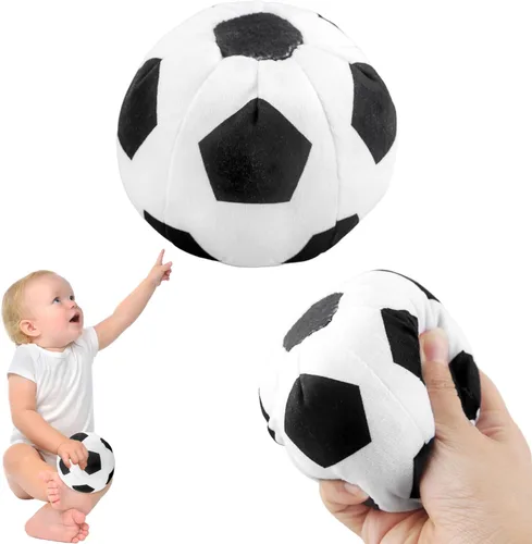 Pelota de fútbol de felpa suave de 3 piezas con chirrido para niños, cumpleaños, deportes, fiesta, regalos, decoración de habitación y dormitorio