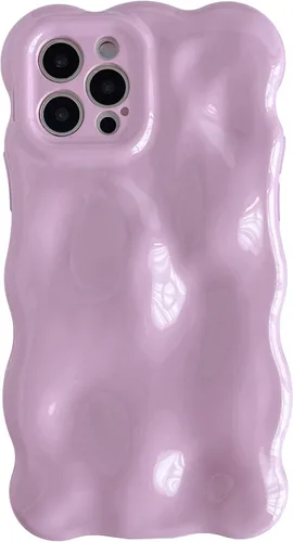Miniatura 15 de Caseative Funda para iPhone 12 Pro, onda de onda de agua Meteorito Burbuja Cromo Galvanizado Candy Phone Case (Plata)