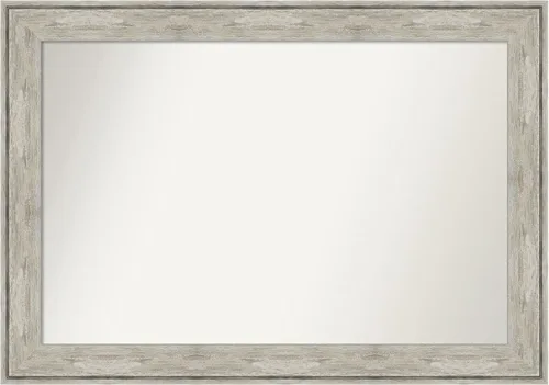 Miniatura 96 de Amanti Art Espejo de baño plateado para sobre fregadero, 28 x 47 pulgadas, espejo rectangular de plata imperial, marco de madera tradicional de gran