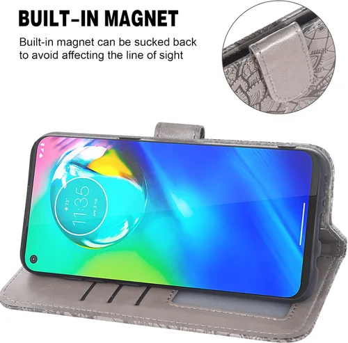 Miniatura 4 de Asuwish Funda compatible con Moto G Power 2020 y protector de pantalla de vidrio templado, accesorios de celda, soporte para tarjetas, soporte