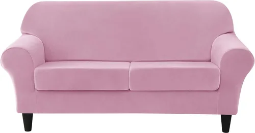 Miniatura 15 de OBCREAT Funda para sofá, 4 piezas, terciopelo elástico, para sofá de 3 cojines, funda de sofá suave con parte inferior elástica, protector
