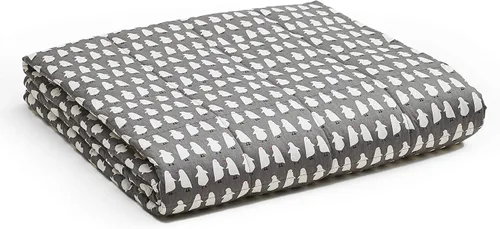 YnM Manta con peso, material de algodón transpirable con certificación Oeko-Tex, con cuentas de vidrio de primera calidad (pingüino, 41 x 60