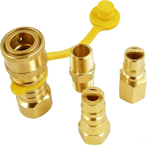 Miniatura 2 de Accesorios de conexión rápida de gas natural de 3/8 pulgadas, extensión de manguera LP natural y propano Kit de desconexión rápida para parrillas