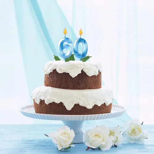 Miniatura 6 de Velas azules de cumpleaños 32 y 23 para pasteles, número 23 y 32 para decoración de tartas para fiesta, aniversario, boda, celebración