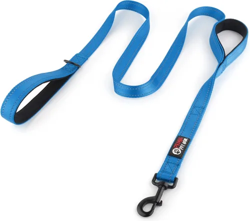 Miniatura 12 de Correa de perro de 6 pies con asa acolchada de tráfico, resistente, doble asa para un mayor control de capacitación en seguridad, perfecto para Negro