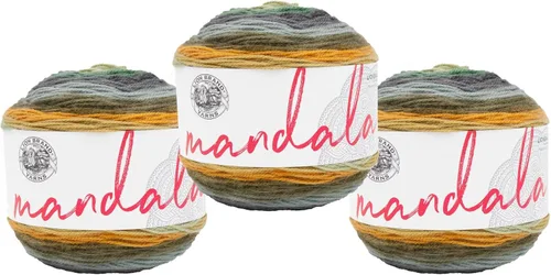 Miniatura 51 de Lion Brand Yarn Mandala - Hilo multicolor para ganchillo,tejido y manualidades, color Liger, 1770 pies, paquete de 1 unidad