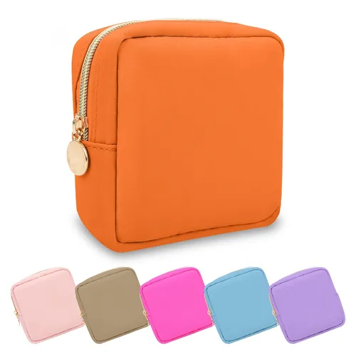 Miniatura 42 de Estuche pequeño para lápices y maquillaje para bolso, lindo estuche de lápices, bolsa de pinceles de maquillaje de nylon con cremallera, estuche